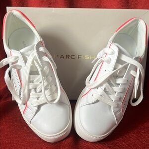 Marc Fisher White and Pink Athletic Shoes size6